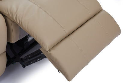 Giovanni 1 Seater Electric Recliner Chair - Beige Leather - Image 8