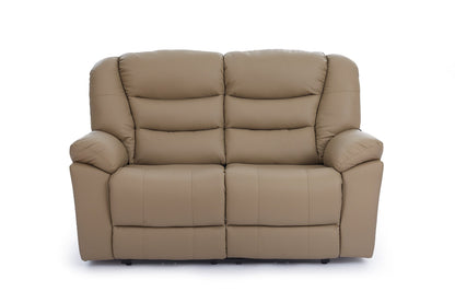 Giovanni 2 Seater Electric Recliner Sofa - Beige Leather - Image 4