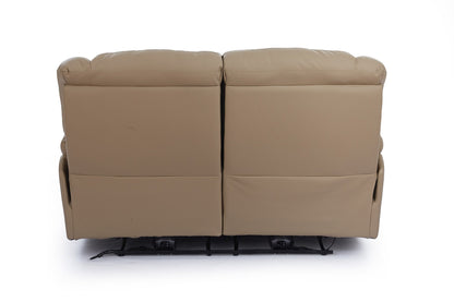 Giovanni 2 Seater Electric Recliner Sofa - Beige Leather - Image 5