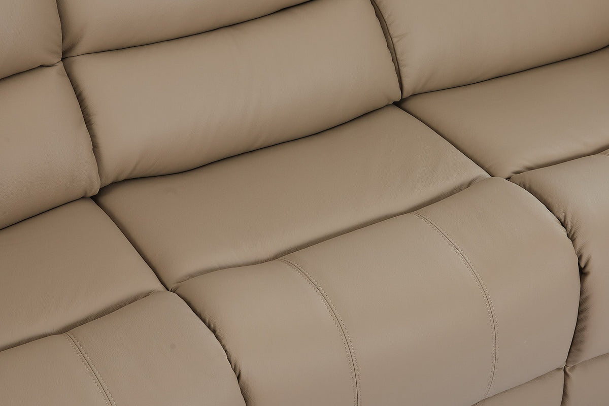 Giovanni 3 Seater Electric Recliner Sofa - Beige Leather - Image 7