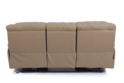 Giovanni 3 Seater Electric Recliner Sofa - Beige Leather - Image 5