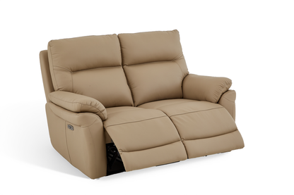 Cinecitta 2 Seater Electric Recliner Sofa - Beige Leather - Image 3