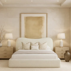 Curve Boucle Upholstered Bed Frame