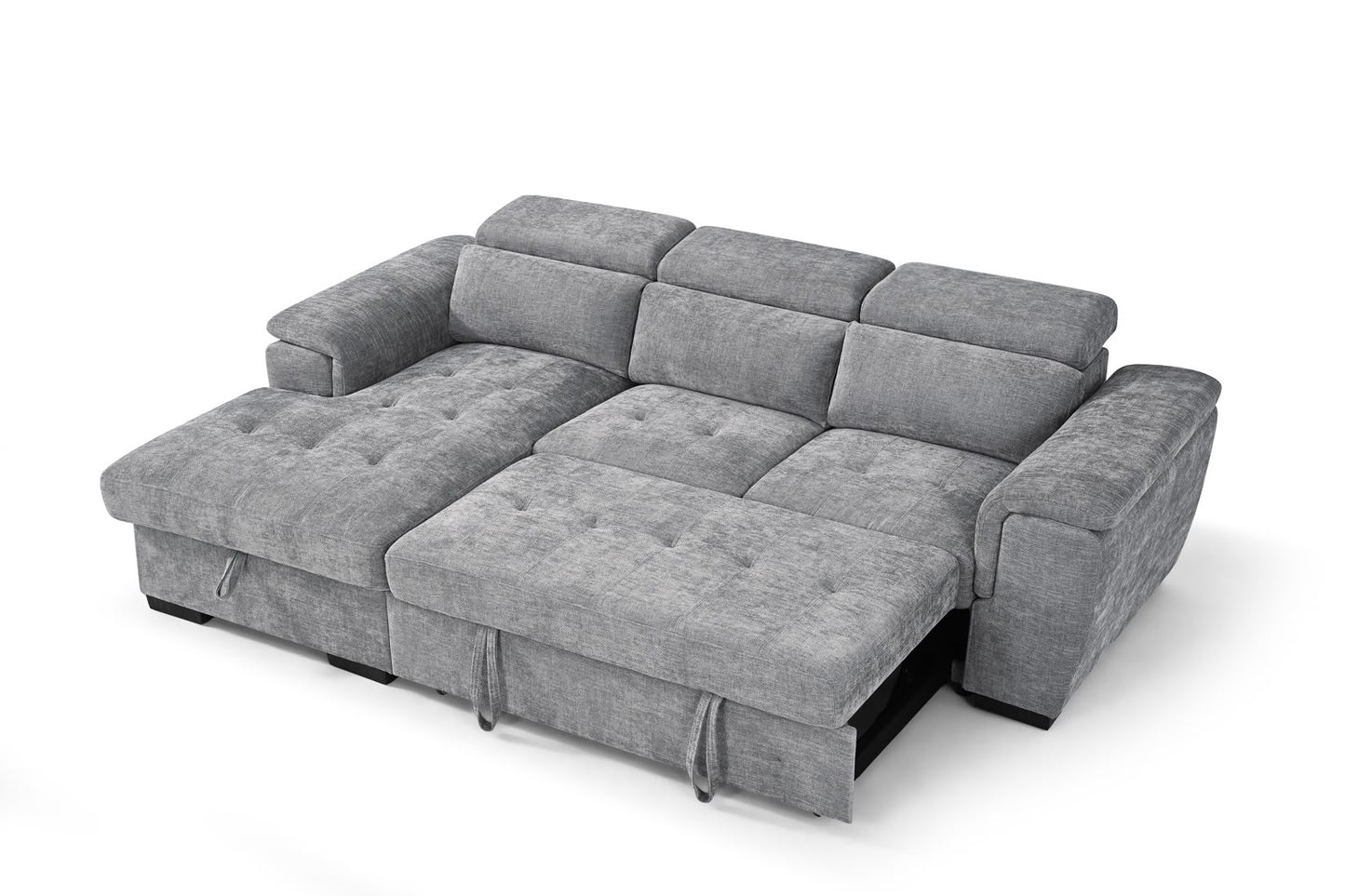 Alaya Storage L Shape Sofa Bed - Grey