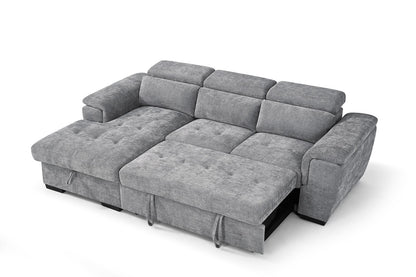 Alaya Storage L Shape Sofa Bed - Grey