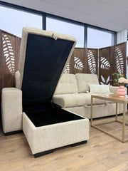 Palermo Universal Corner Sofabed With Storage - Beige