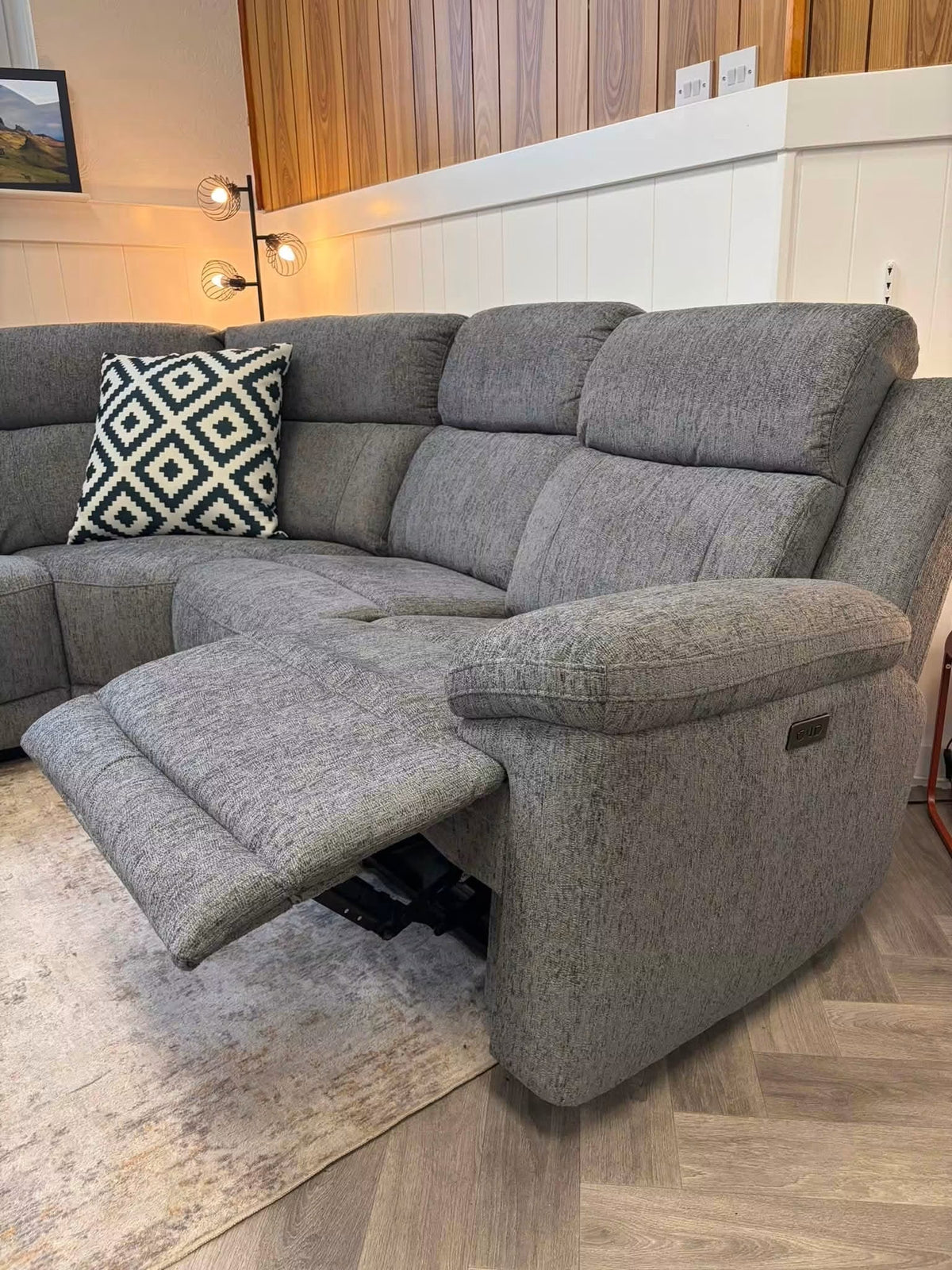 Owen Electric Recliner Modular Corner Sofa - Grey