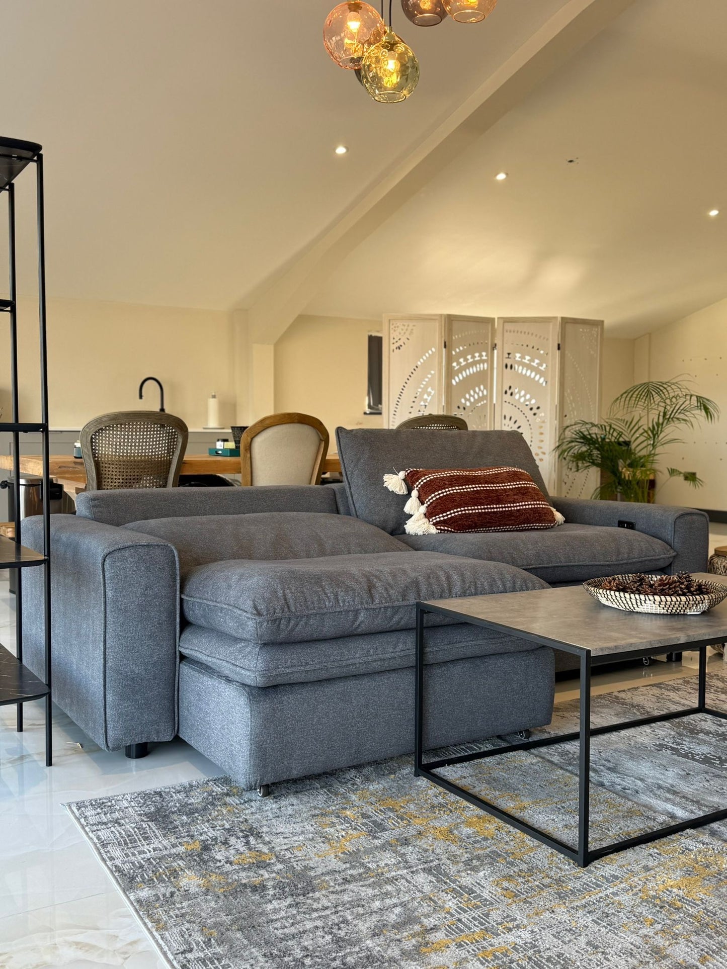 Florence Cloud Electric Seat Extension Sofa Bed - Grey