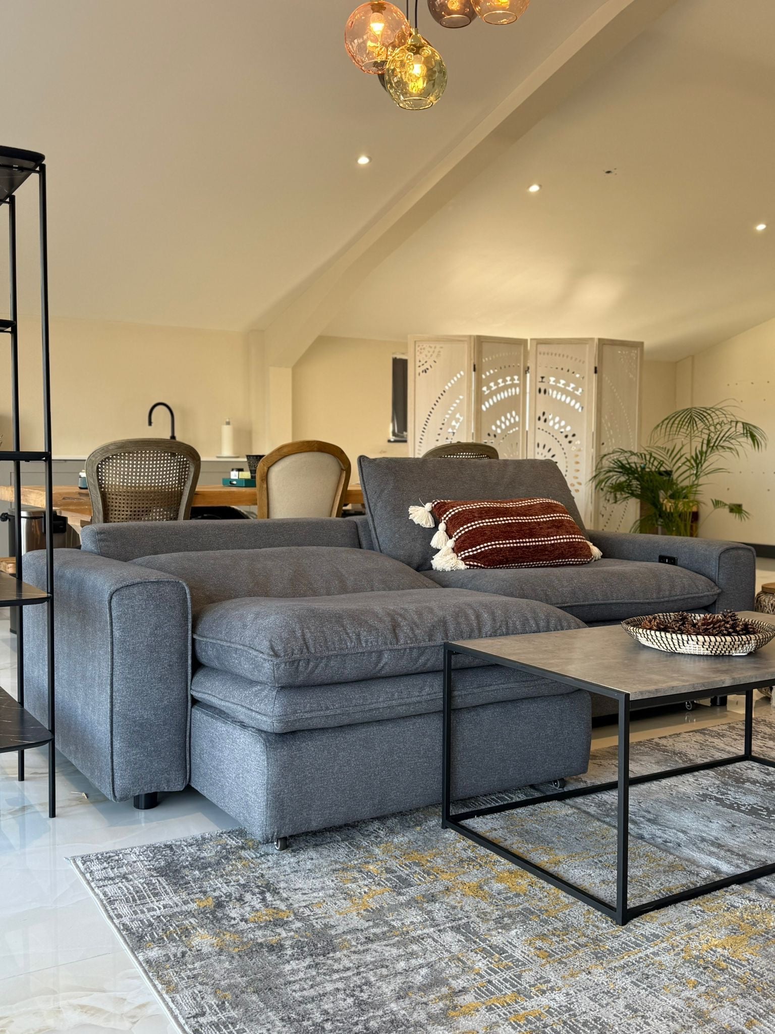 Florence Cloud Electric Seat Extension Sofa Bed - Grey