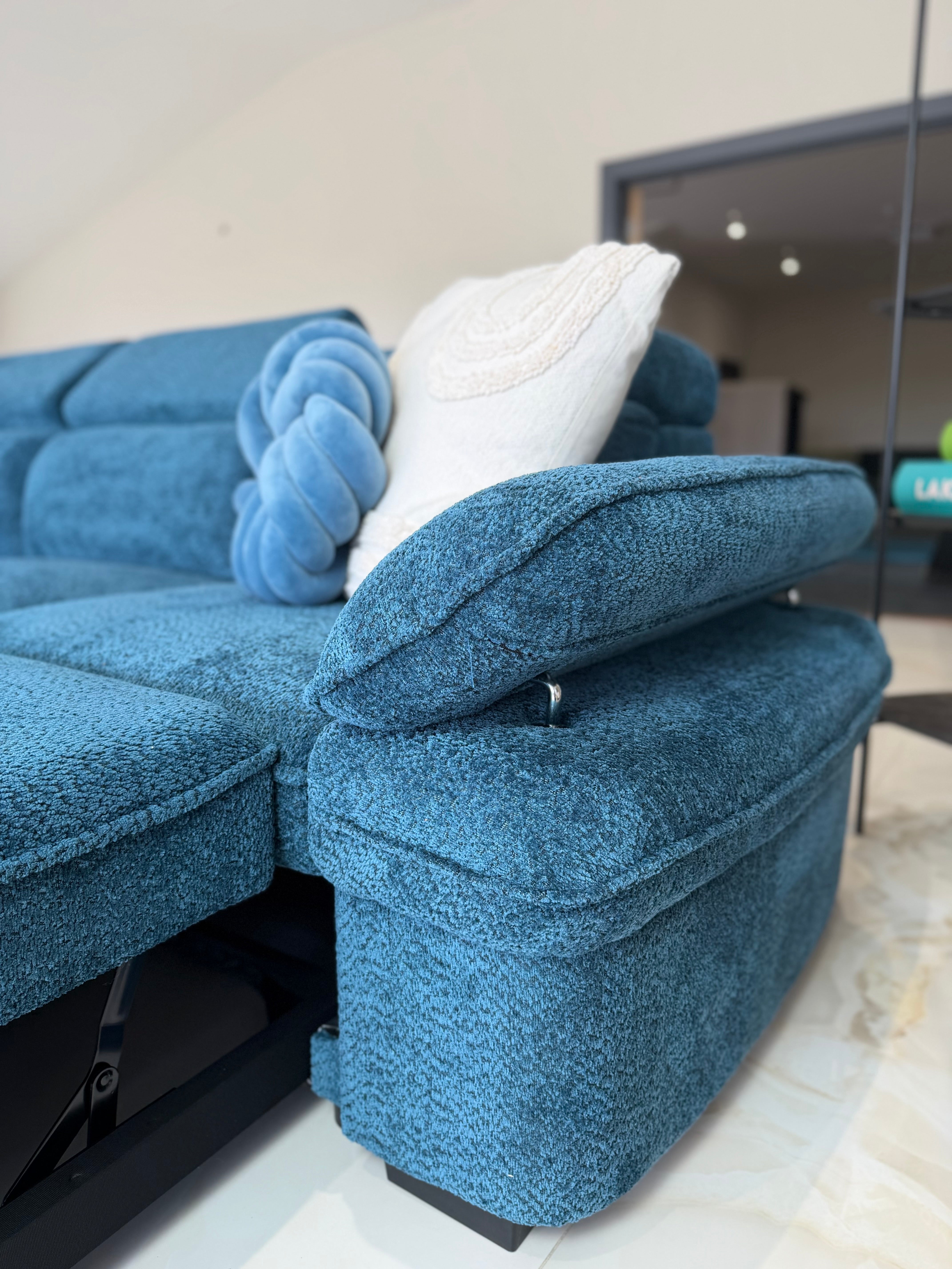 Hudson Universal Corner Sofa Bed - Blue