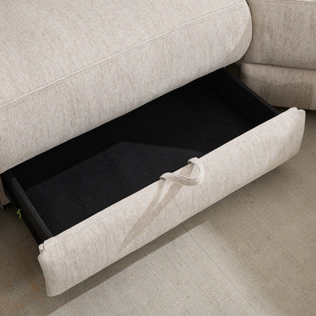Hercules Express Fabric Electric Recliner Modular Corner Sofa - Cream