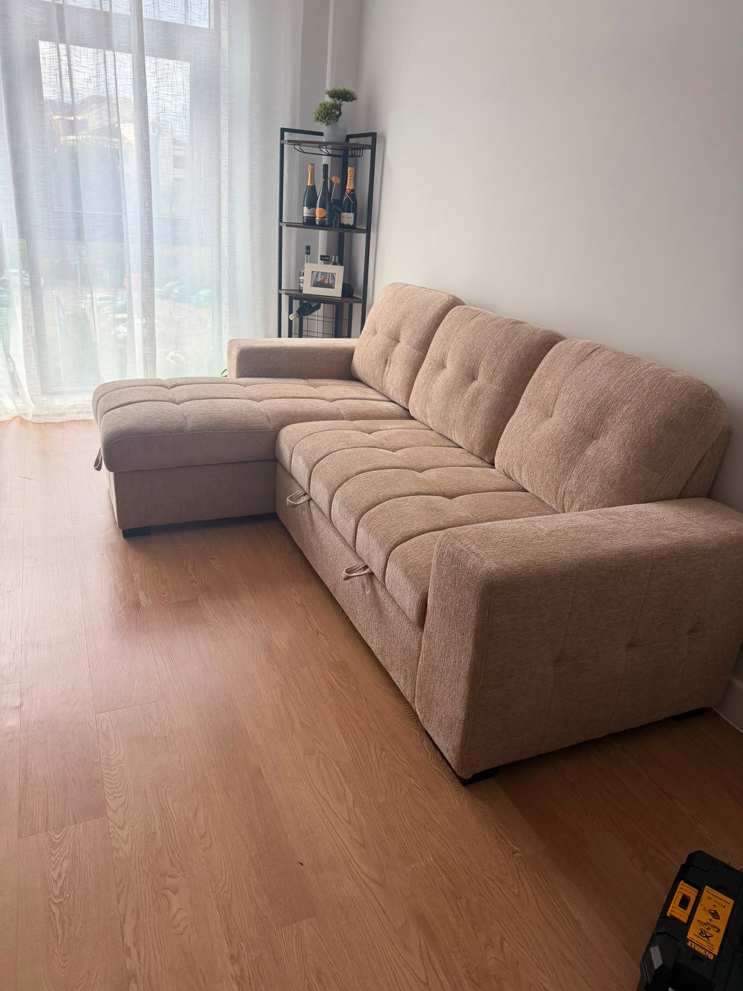 Palermo Universal Corner Sofabed With Storage - Beige