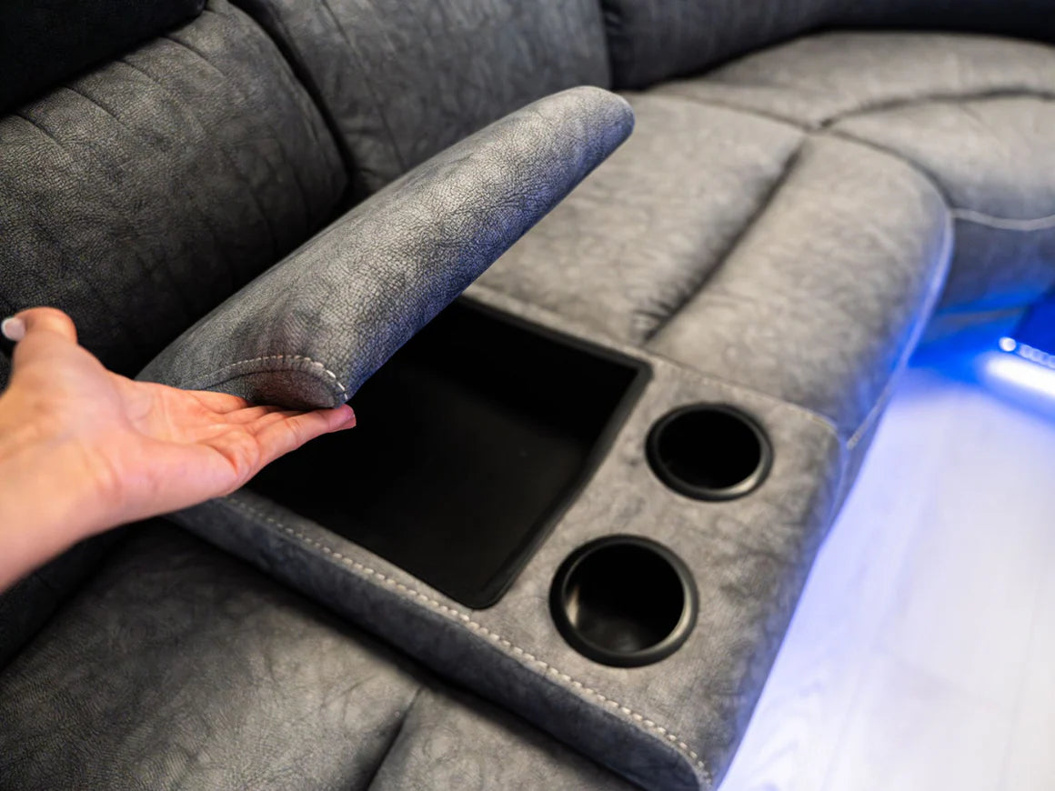 Hannah Electric Recliner Corner Sofa | Micro Fibre Fabric