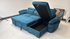 Hudson Universal Corner Sofa Bed - Blue
