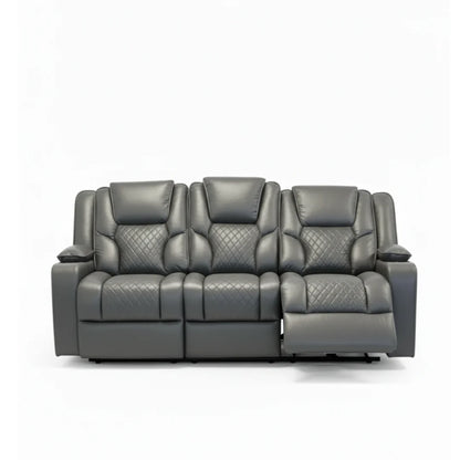 Orlando 3+2 Electric Recliner Leather Sofa - Grey