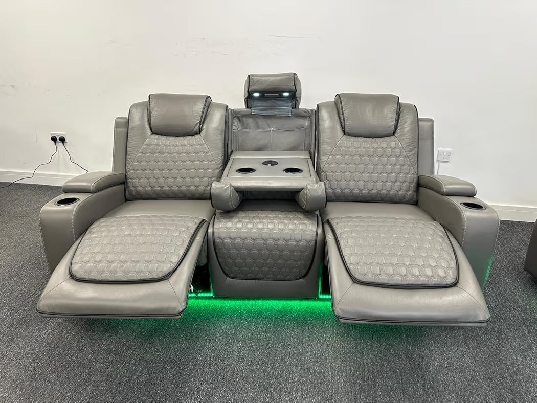 Tuscany 3+2 Electric Entertainment Recliner Sofa - Grey