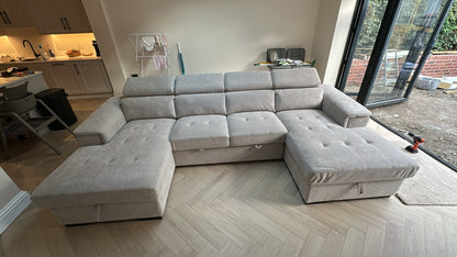 Alaya Storage U Shape Sofabed - Beige
