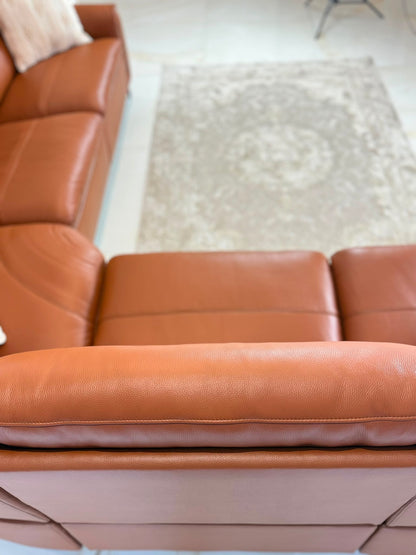 Resillience Power Electric Corner Sofa - Tan Leather