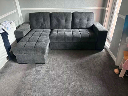 Palermo Universal Corner Sofabed With Storage - Grey