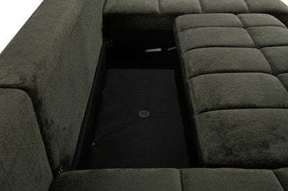 Shanghai Luxury U Shape Sofa Bed - Green