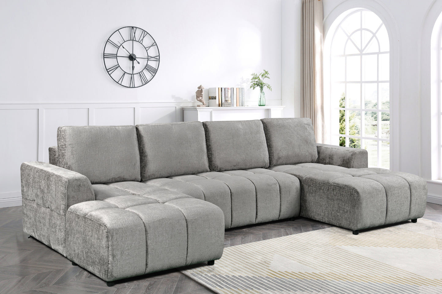 Shanghai Luxury U Shape Sofa Bed - Grey