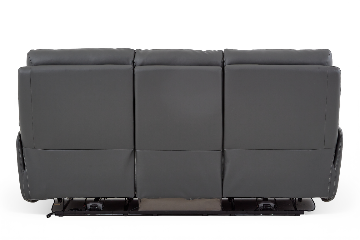 Cinecitta 3 Seater Electric Recliner Sofa - Dark Grey Leather - Image 6