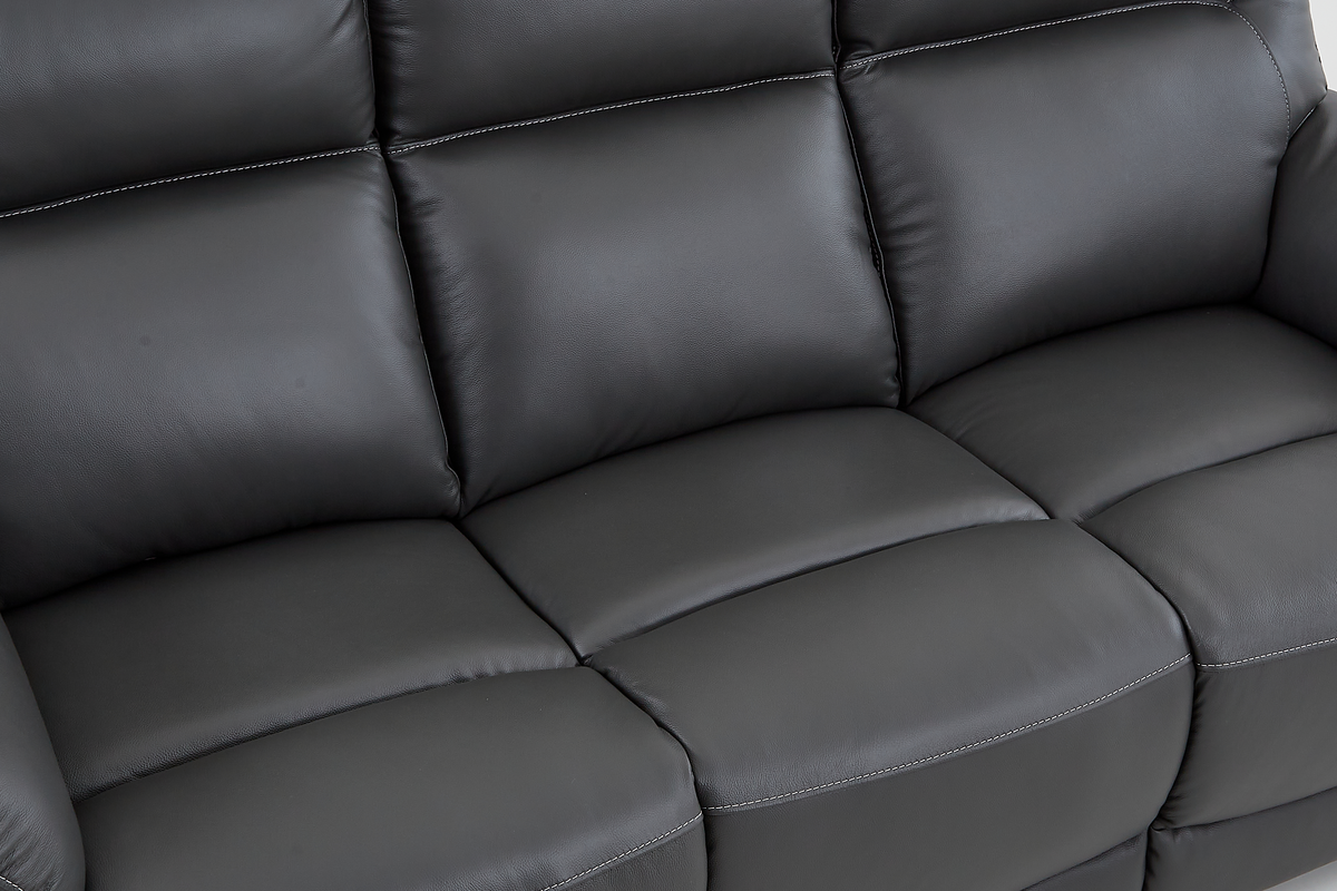 Cinecitta 3 Seater Electric Recliner Sofa - Dark Grey Leather - Image 8