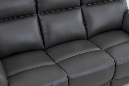 Cinecitta 3 Seater Electric Recliner Sofa - Dark Grey Leather - Image 8