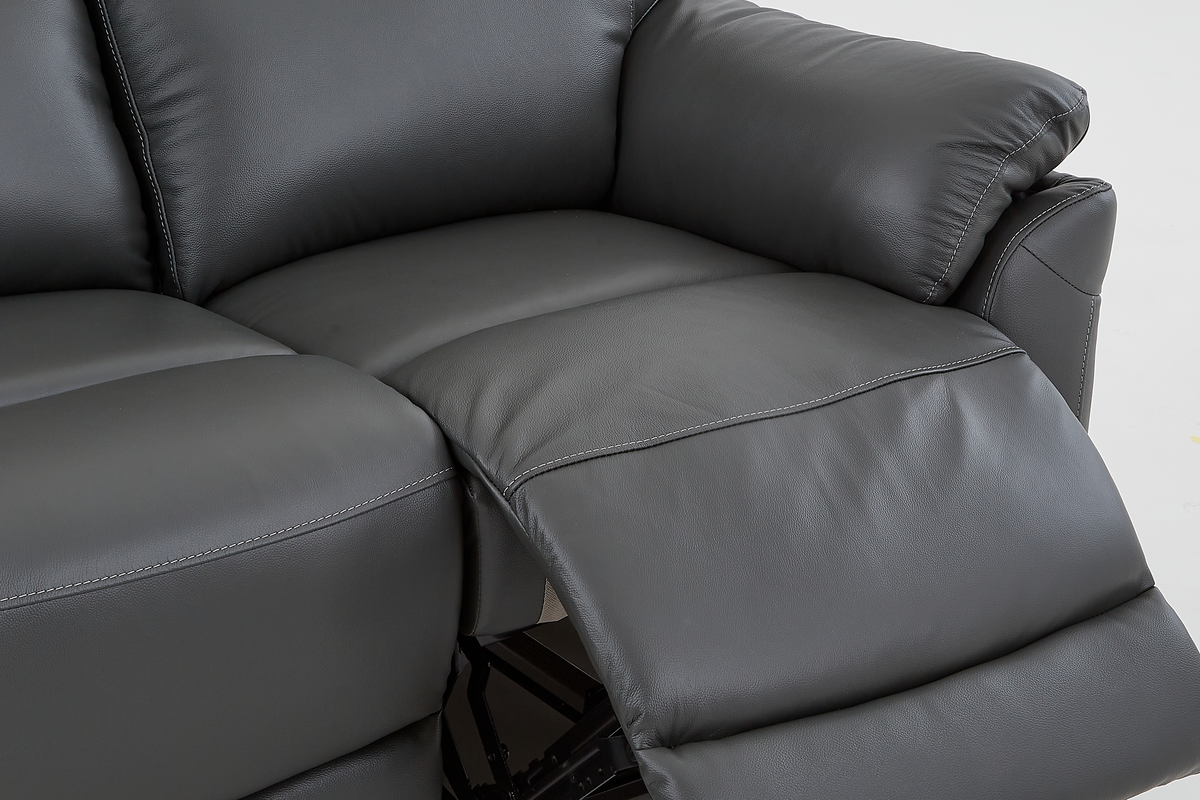 Cinecitta 3 Seater Electric Recliner Sofa - Dark Grey Leather - Image 9