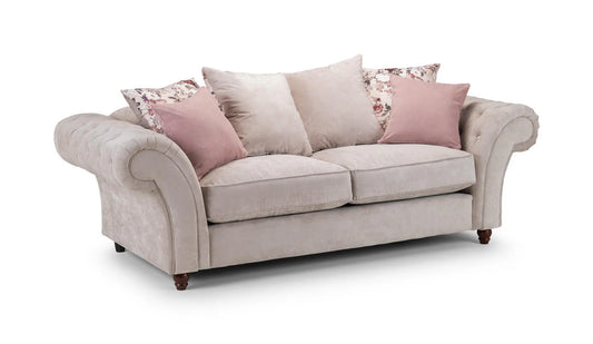 Deneishia Chesterfield Sofa 3 Seater  - Beige