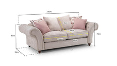 Deneishia Chesterfield Sofa 3 Seater  - Beige