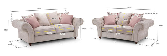 Deneishia Chesterfield Sofa 3+2 Seater  - Beige