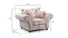 Deneishia Chesterfield Sofa Armchair  - Beige