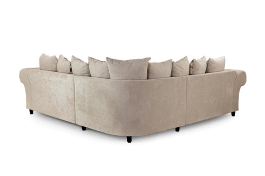 Deneishia Chesterfield Sofa Large Corner Seater  - Beige