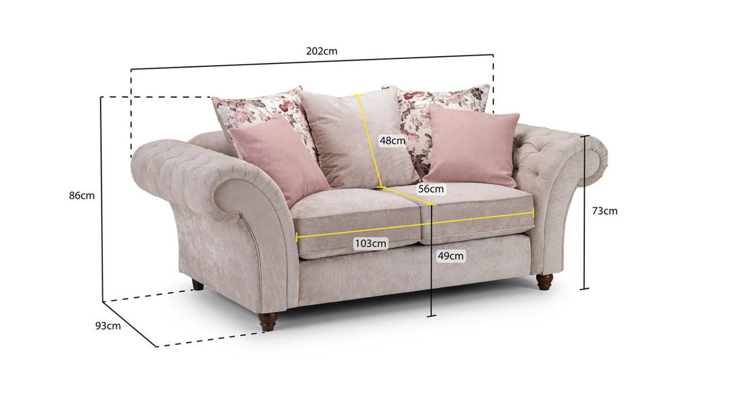 Deneishia Chesterfield Sofa Set - Beige