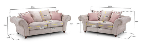 Deneishia Chesterfield Sofa Set - Beige