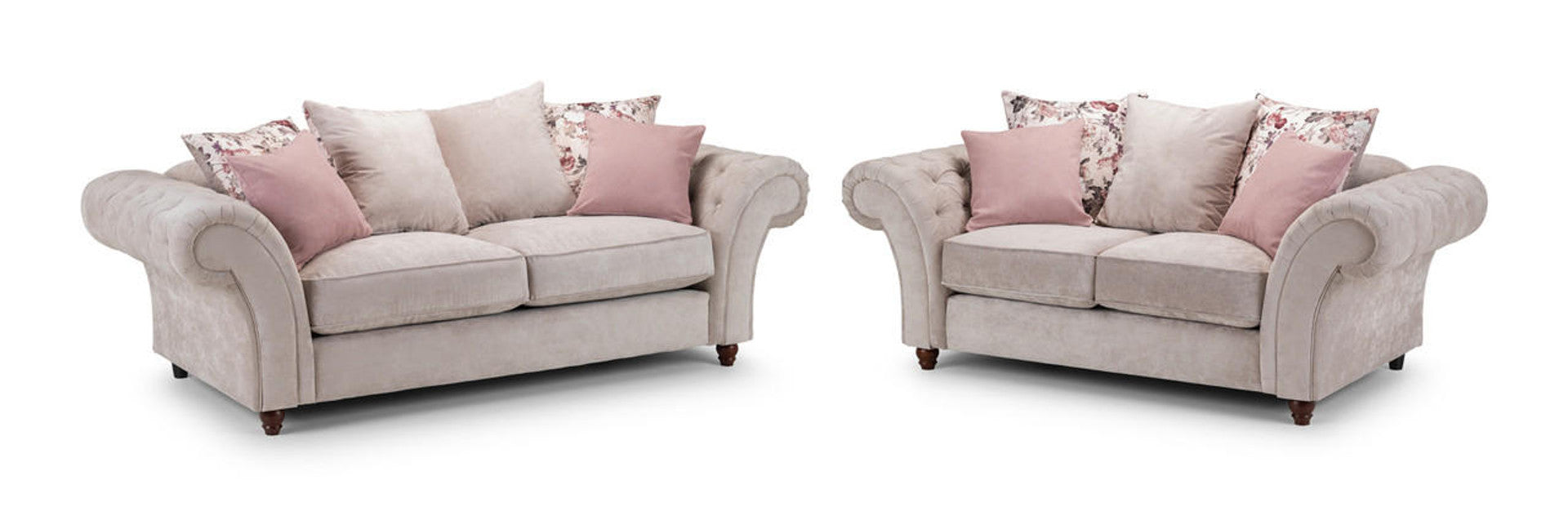 Deneishia Chesterfield Sofa Set - Beige