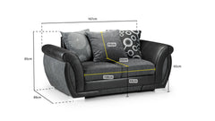 Dunfries Sofa Set - Black/Grey