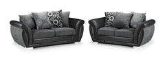 Dunfries Sofa Set - Black/Grey