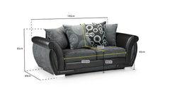 Dunfries Sofa Set - Black/Grey