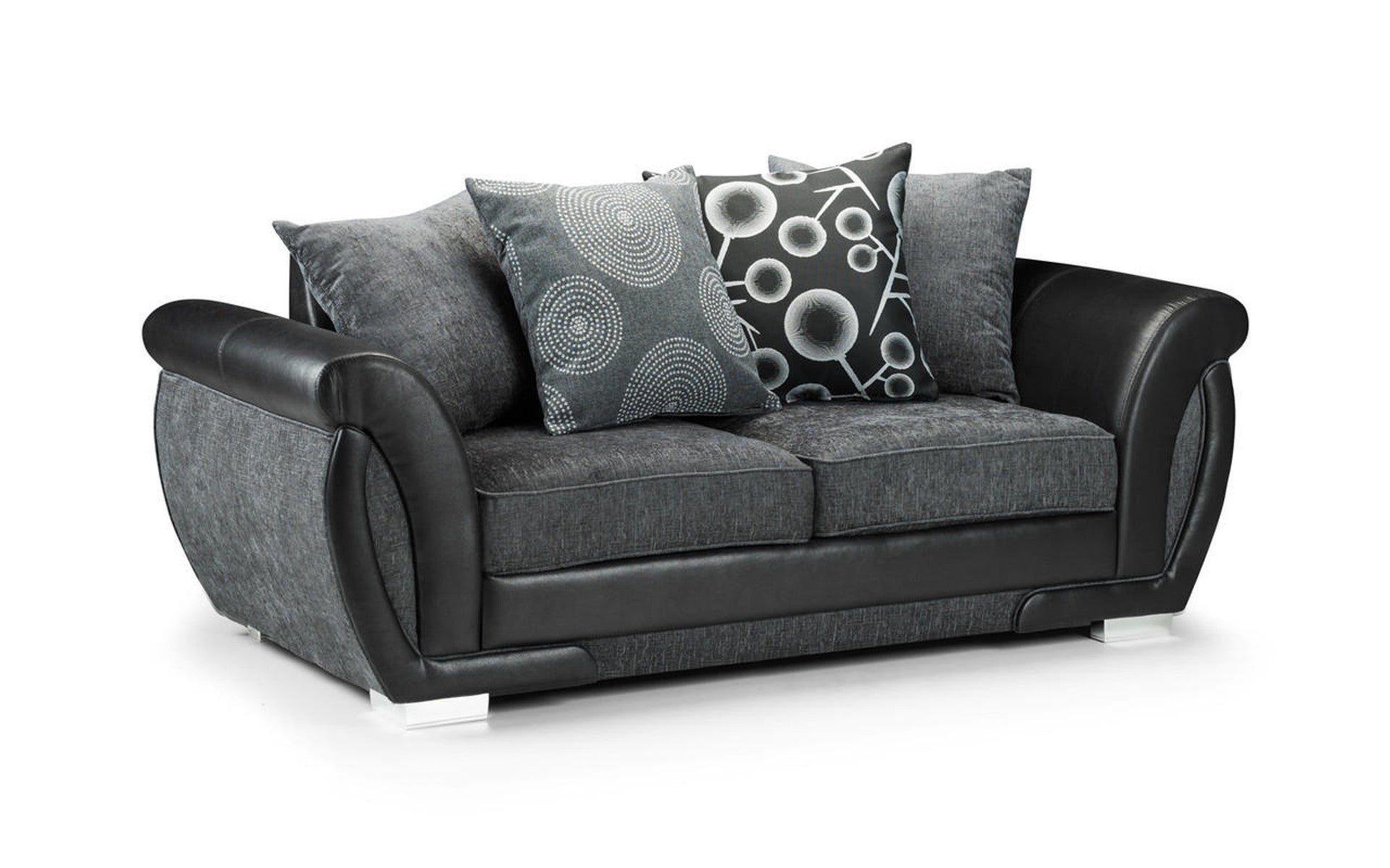 Dunfries Sofa Set - Black/Grey