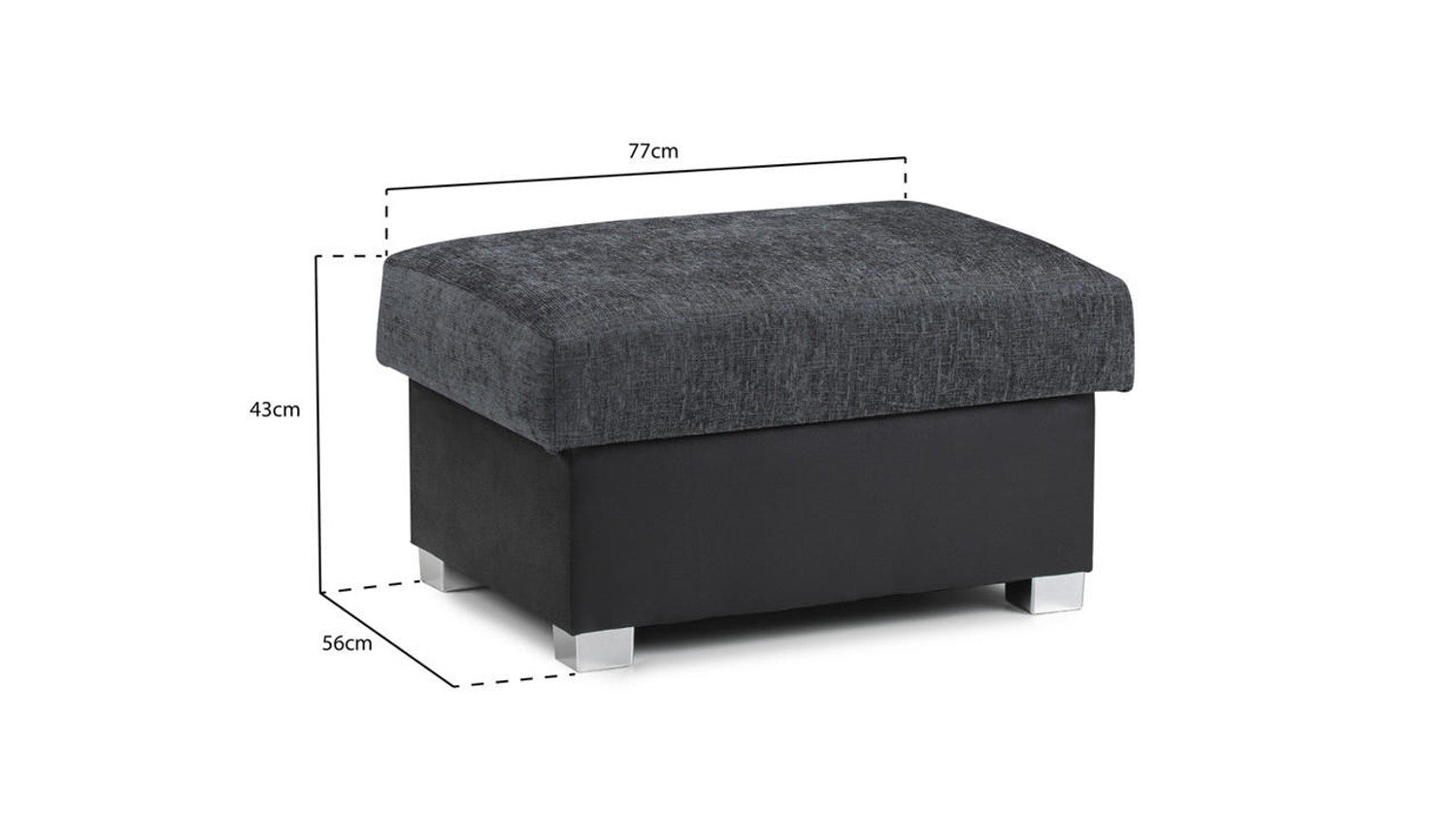 Dunfries Sofa Set - Black/Grey