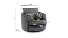 Dunfries Sofa Set - Black/Grey