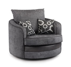 Dunfries Sofa Set - Black/Grey