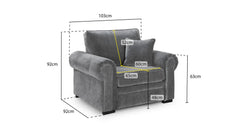 Duvernay Sofa Armchair  - Grey