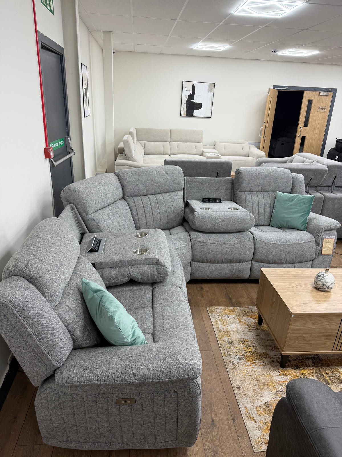 Linden Recliner Sofa Grey Large Corner