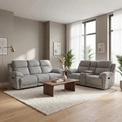 Owen Electric Recliner 3+2 Seater Sofa - Grey