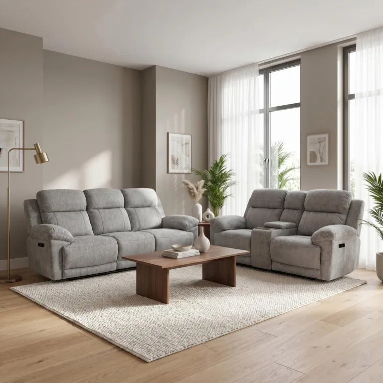 Owen Electric Recliner 3+2 Seater Sofa - Grey