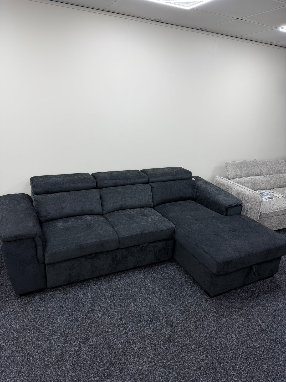 Alaya Storage L Shape Sofa Bed - Black