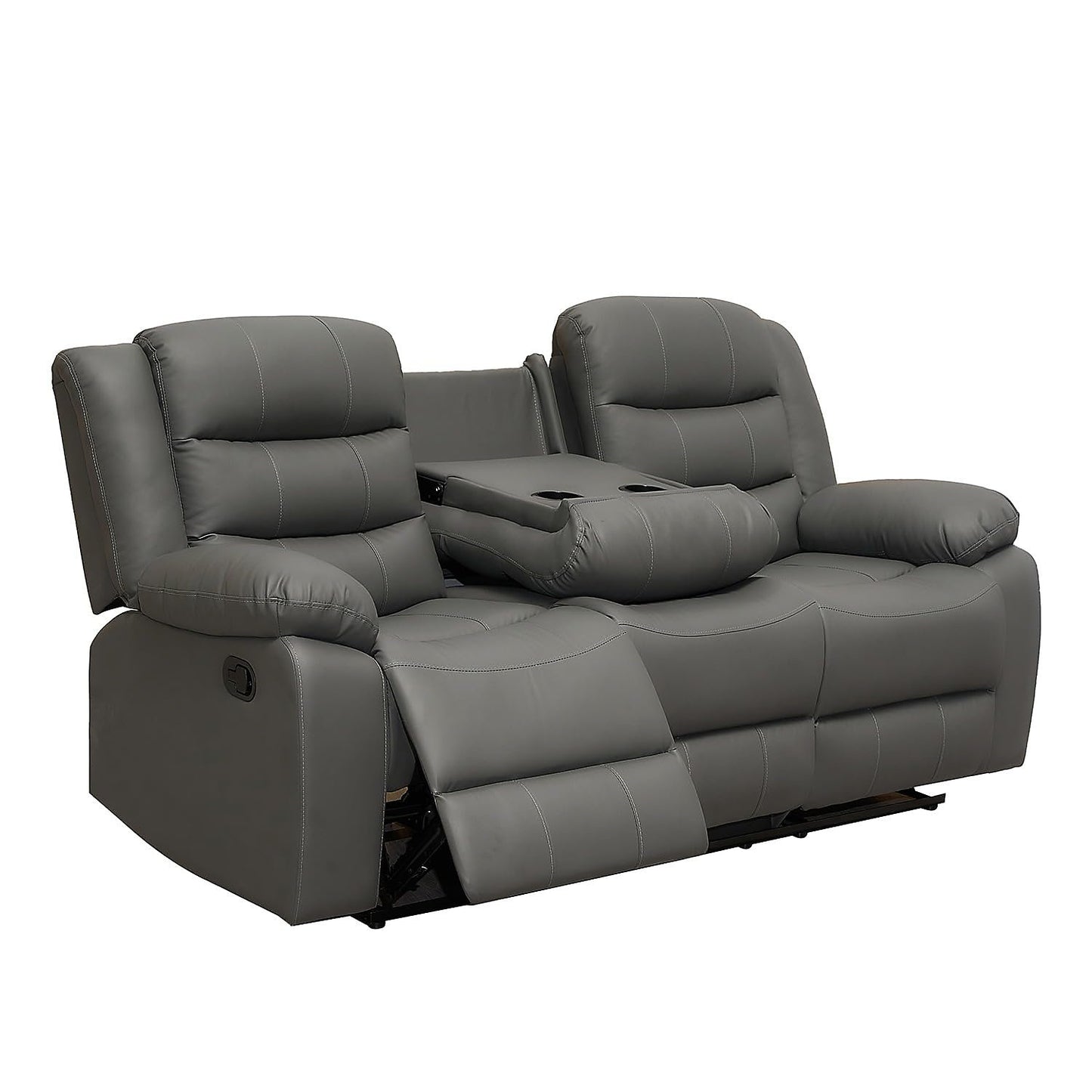 Roma 3+2 Aire Leather Manual Recliner - Grey